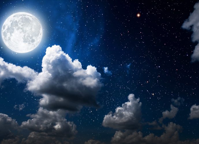 Полнолуние ночь небо луна  