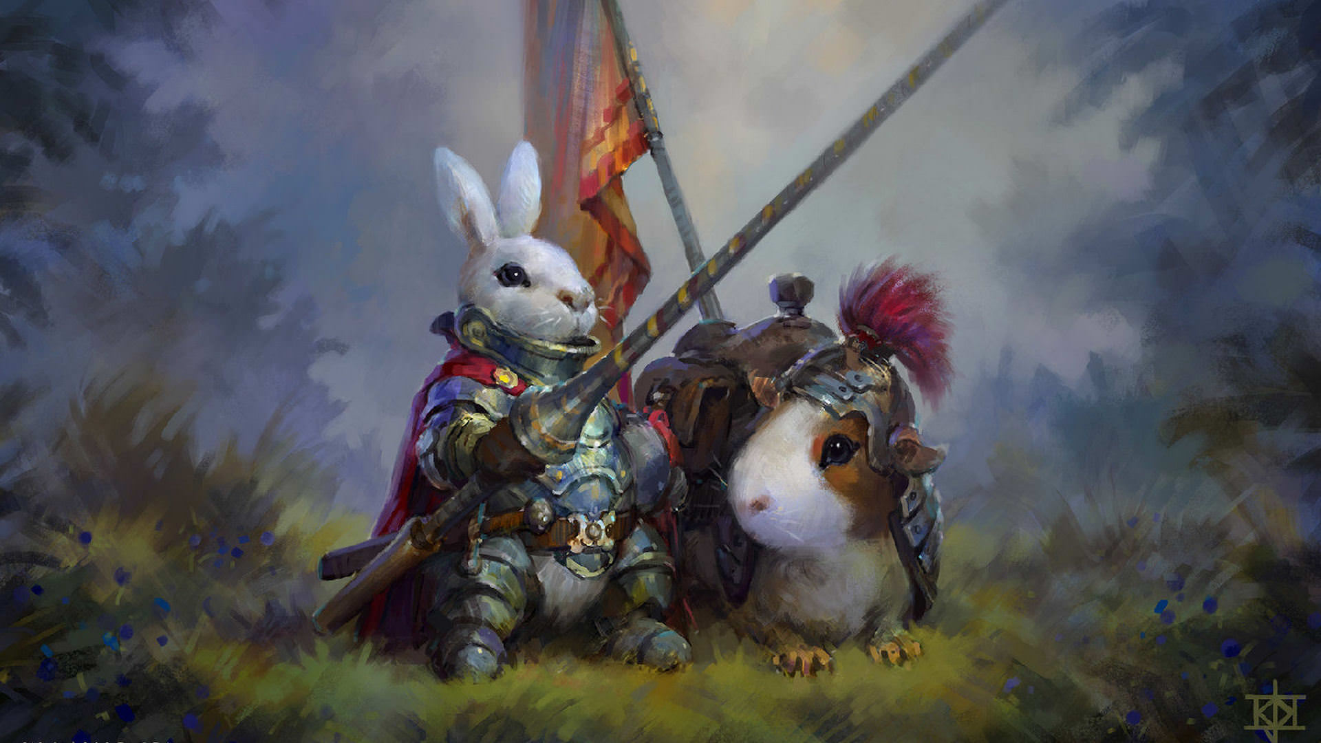 Кролик-рыцарь хомяк фэнтези рыцарь кролик  